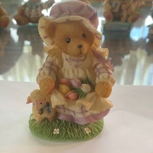 Cherished Teddies Purple and Yellow Bear with Lamb